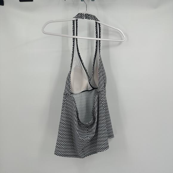 Speedo Womens Swimsuit Top Size‎ 16 Geometric V Neck Swimwear - Picture 2 of 7